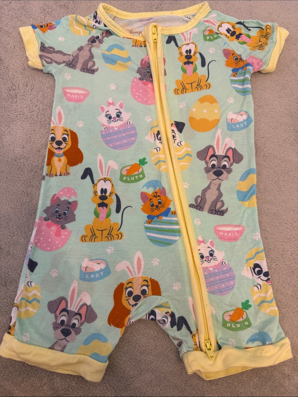 Little Sleepies Mint Easter Character One-Piece with Yellow Trim